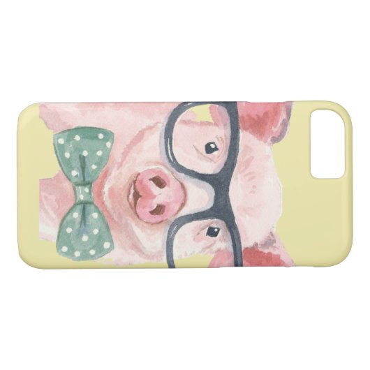 Hipster Pink Pig Case-Mate iPhone Hülle (Rückseite (Horizontal))