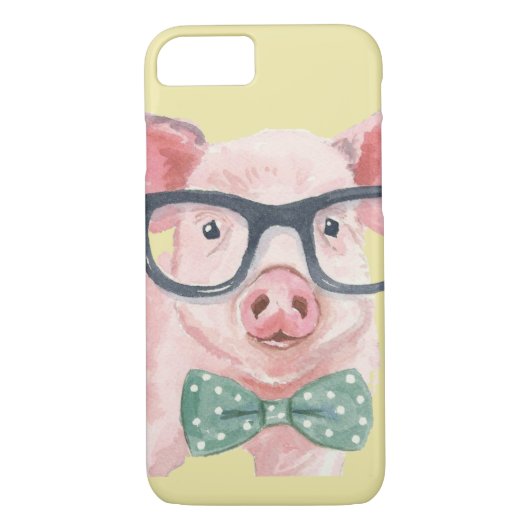 Hipster Pink Pig Case-Mate iPhone Hülle (Rückseite)