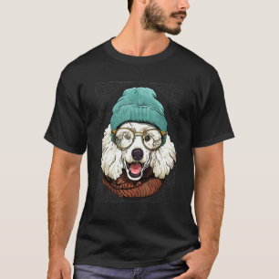 Hipster Pudel Tier mit Sonnenbrille Welpe Haustier T-Shirt