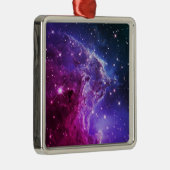 Hipster Purple Ombre Monkey Head Nebula Ornament Aus Metall (Rechts)