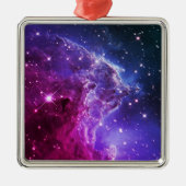 Hipster Purple Ombre Monkey Head Nebula Ornament Aus Metall (Vorne)