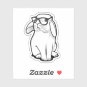 Hipster Rabbit Funny Bunny mit Brille Niedlich Ani Aufkleber (Blatt)