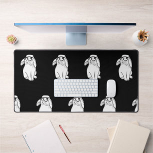 Hipster Rabbit Funny Bunny mit Brille Niedlich Ani Schreibtischunterlage