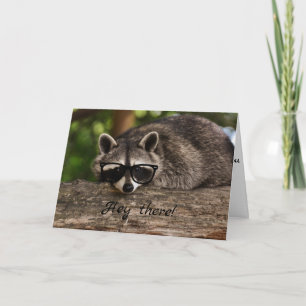 Hipster-Raccoon-Grußkarte Karte