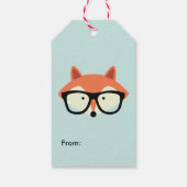 Hipster Red Fox Geschenkanhänger (Rückseite)