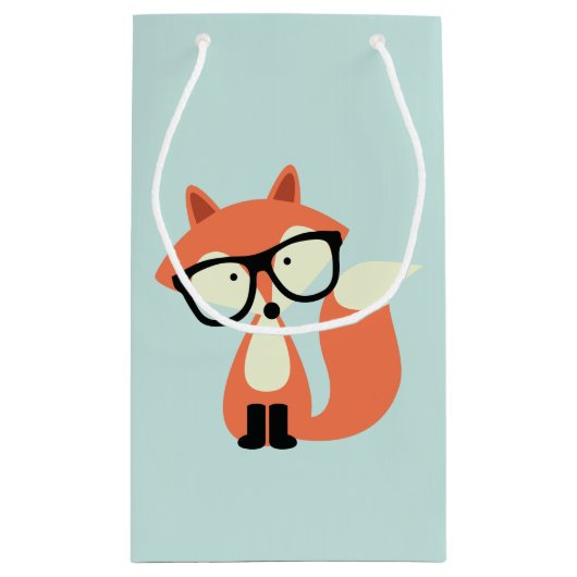 Hipster Red Fox Kleine Geschenktüte (Rückseite)