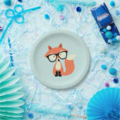 Hipster Red Fox Pappteller (Party)
