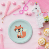Hipster Red Fox Pappteller (Party)