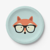 Hipster Red Fox Pappteller (Vorderseite)