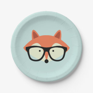 Hipster Red Fox Pappteller