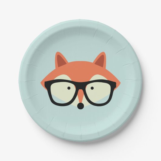 Hipster Red Fox Pappteller (Vorderseite)