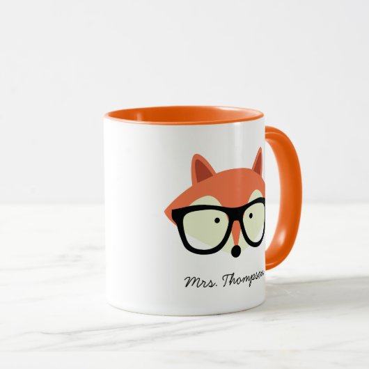 Hipster Red Fox Tasse (VorderseiteRechts)
