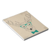 Hipster Reindeer Elk mit Gläsern grungelig Weihnac Notizblock (angewinkelt)
