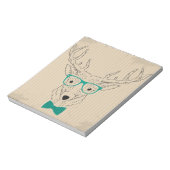Hipster Reindeer Elk mit Gläsern grungelig Weihnac Notizblock (Rotiert)