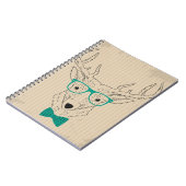 Hipster Reindeer Elk mit Gläsern grungelig Weihnac Notizblock (Linke Seite)