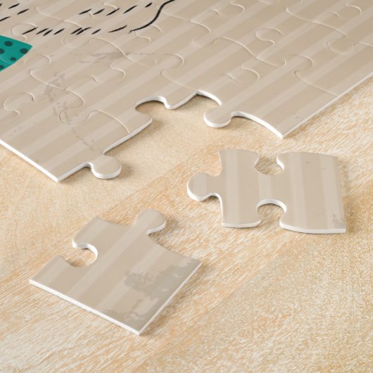 Hipster Reindeer Elk mit Gläsern grungelig Weihnac Puzzle (Seite)