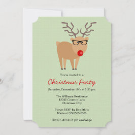 Hipster Reindeer Green Party Einladung