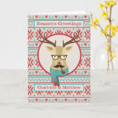 Hipster Reindeer Personalisiert Weihnachten Karte (Gelbe Blume)