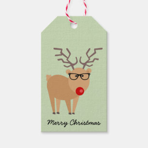 Hipster Reindeer Rustikale Weihnachtsgeschenk-Tag Geschenkanhänger