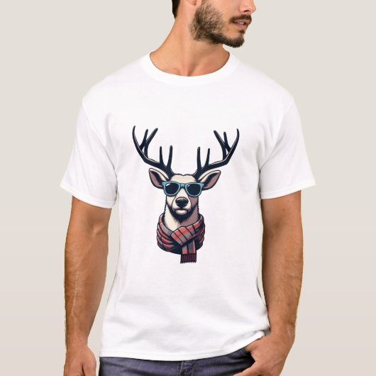 Hipster Reindeer T-Shirt (Vorderseite)