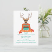 Hipster Rentiere hässliche Weihnachtspulli Party i Einladung (Stehend Vorderseite)