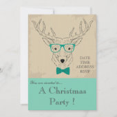 Hipster Rentiere Weihnachtsfeiertage Party Einladu Einladung (Vorderseite)