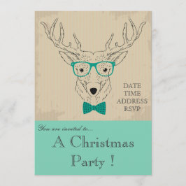 Hipster Rentiere Weihnachtsfeiertage Party Einladu Einladung