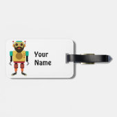 Hipster Retro Robot Gepäckanhänger (Rückseite horizontal)