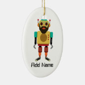 Hipster Retro Robot Keramik Ornament (Rechts)