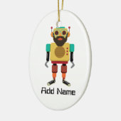 Hipster Retro Robot Keramik Ornament (Links)