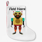 Hipster Retro Robot Kleiner Weihnachtsstrumpf (Vorderseite)