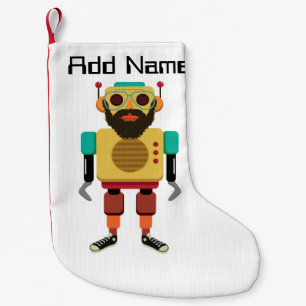 Hipster Retro Robot Kleiner Weihnachtsstrumpf