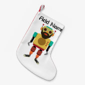 Hipster Retro Robot Kleiner Weihnachtsstrumpf (Vorderansicht (hängend))