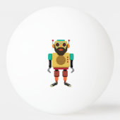 Hipster Retro Robot Tischtennisball (Vorderseite)