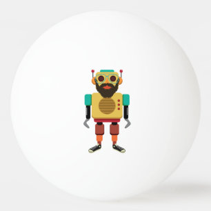Hipster-Retro Roboter Tischtennisball