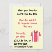 Hipster Retro Rosa Bowling Rockabilly Einladung (Rückseite)