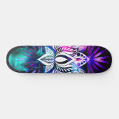 Hipster Retro Tech Aquamarine Lila Lotus Blume Lea Skateboard (Horizontal)