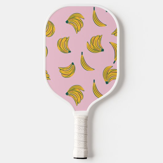 Hipster Rosa und Gelbbanane Pickleball Schläger (Rückseite)