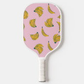 Hipster Rosa und Gelbbanane Pickleball Schläger (Vorderseite)