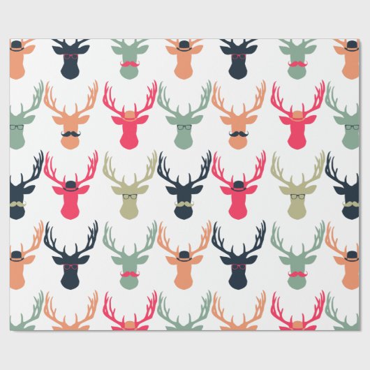 Hipster-Rotwild-Verpackungs-Papier Geschenkpapier (Flach)
