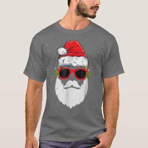 Hipster Santa Beard Aviator Sonnenbrille und Hut X T-Shirt