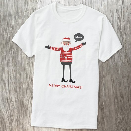 Hipster Santa Benutzerdefinierter Text T-Shirt