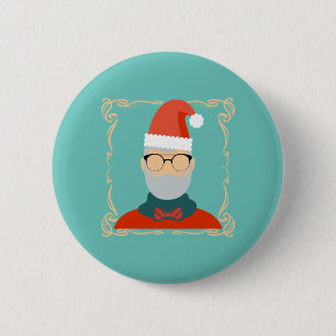 Hipster Santa Button