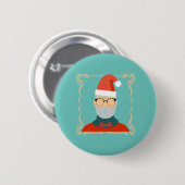 Hipster Santa Button (Vorne & Hinten)