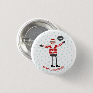 Hipster Santa Button