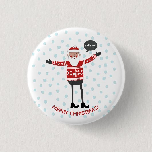 Hipster Santa Button (Vorderseite)