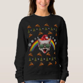 Hipster Santa Cat Weihnachten T-Shirt Funny Xmas K Sweatshirt (Vorderseite)