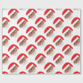 Hipster Santa Claus emoji Geschenkpapier (Flach)
