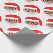 Hipster Santa Claus emoji Geschenkpapier (Ecke)
