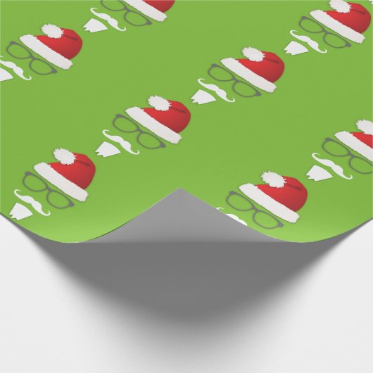 Hipster Santa Claus Geschenkpapier (Ecke)